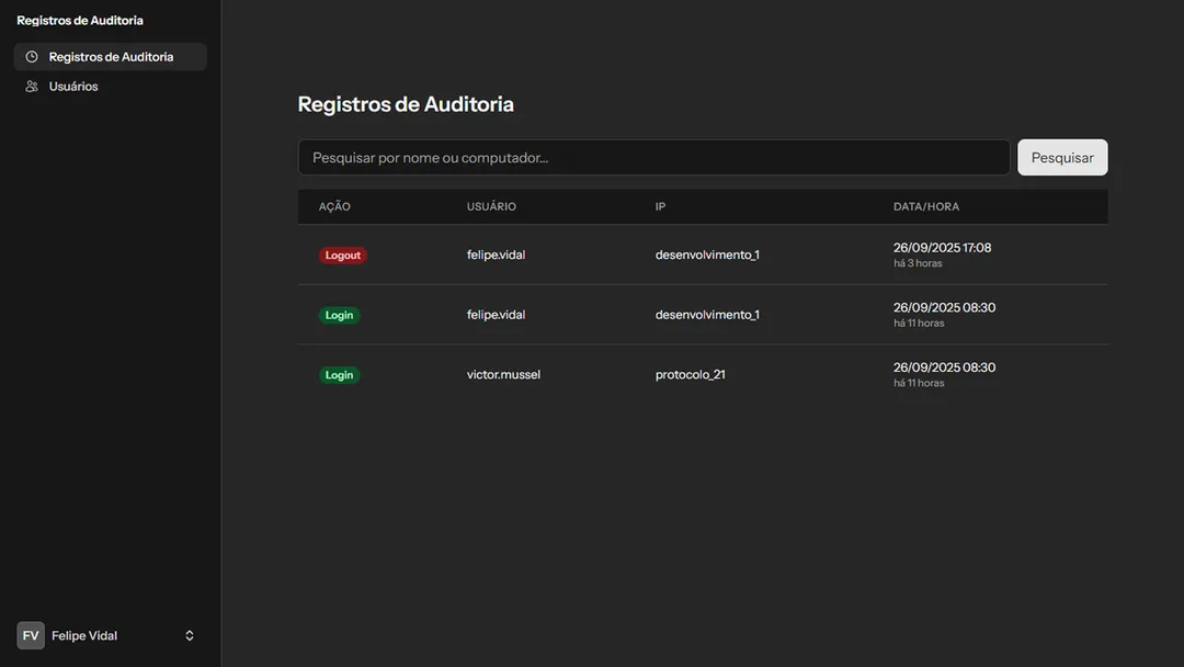 Sistema Auditoria de Login